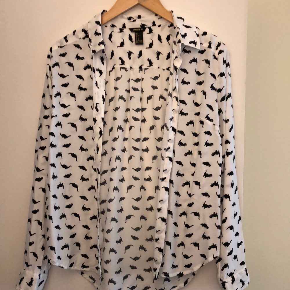 Dinosaur button down top
